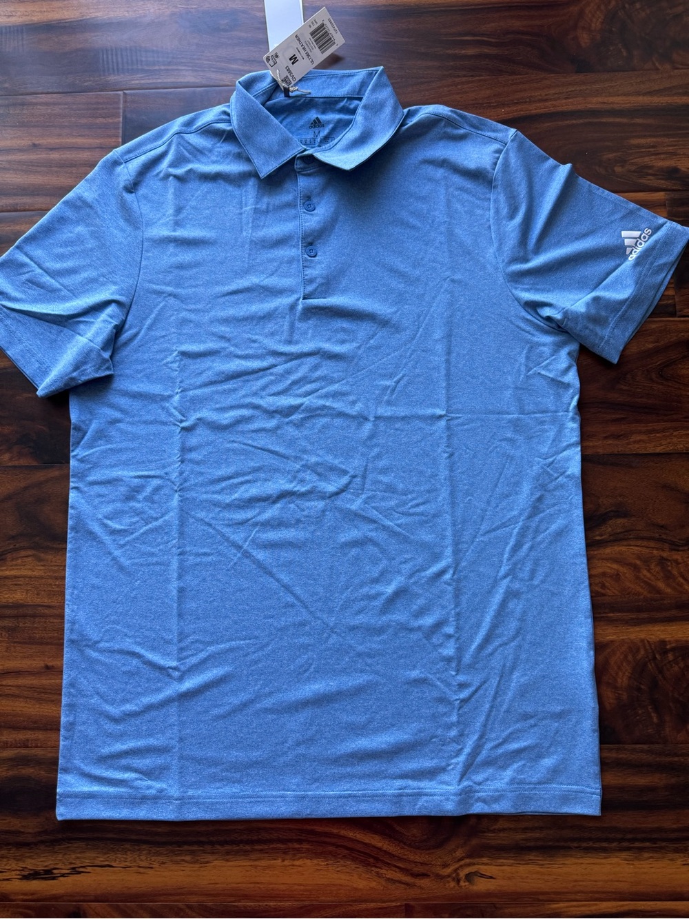 adidas Men’s Heather Blue T-365 Polo Shirt - M with UPF 50